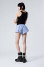 Light Blue - Mini Cotton Shorts - 3