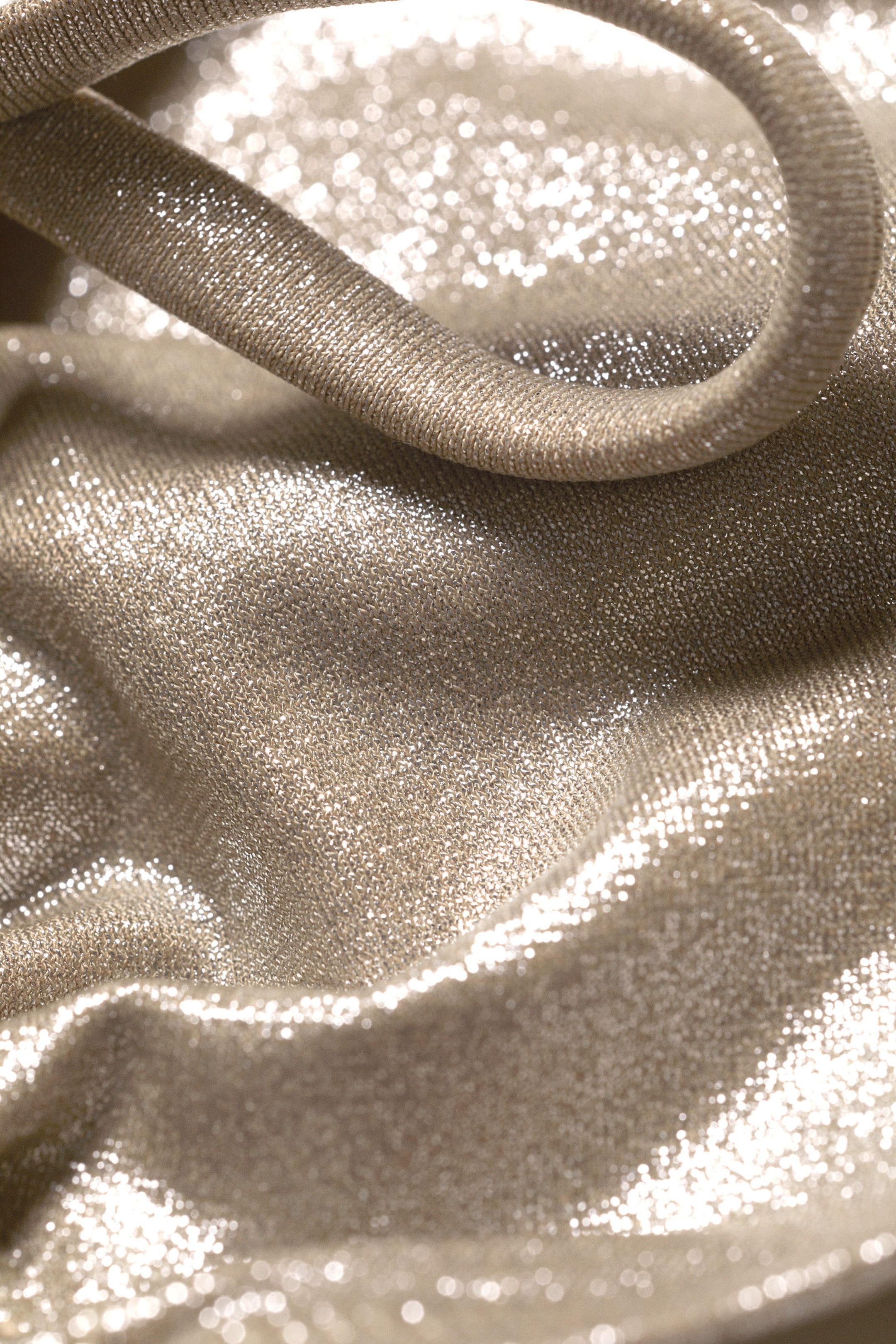 Dusty Glitter Beige - Glitter Triangle Bikini Top - 1