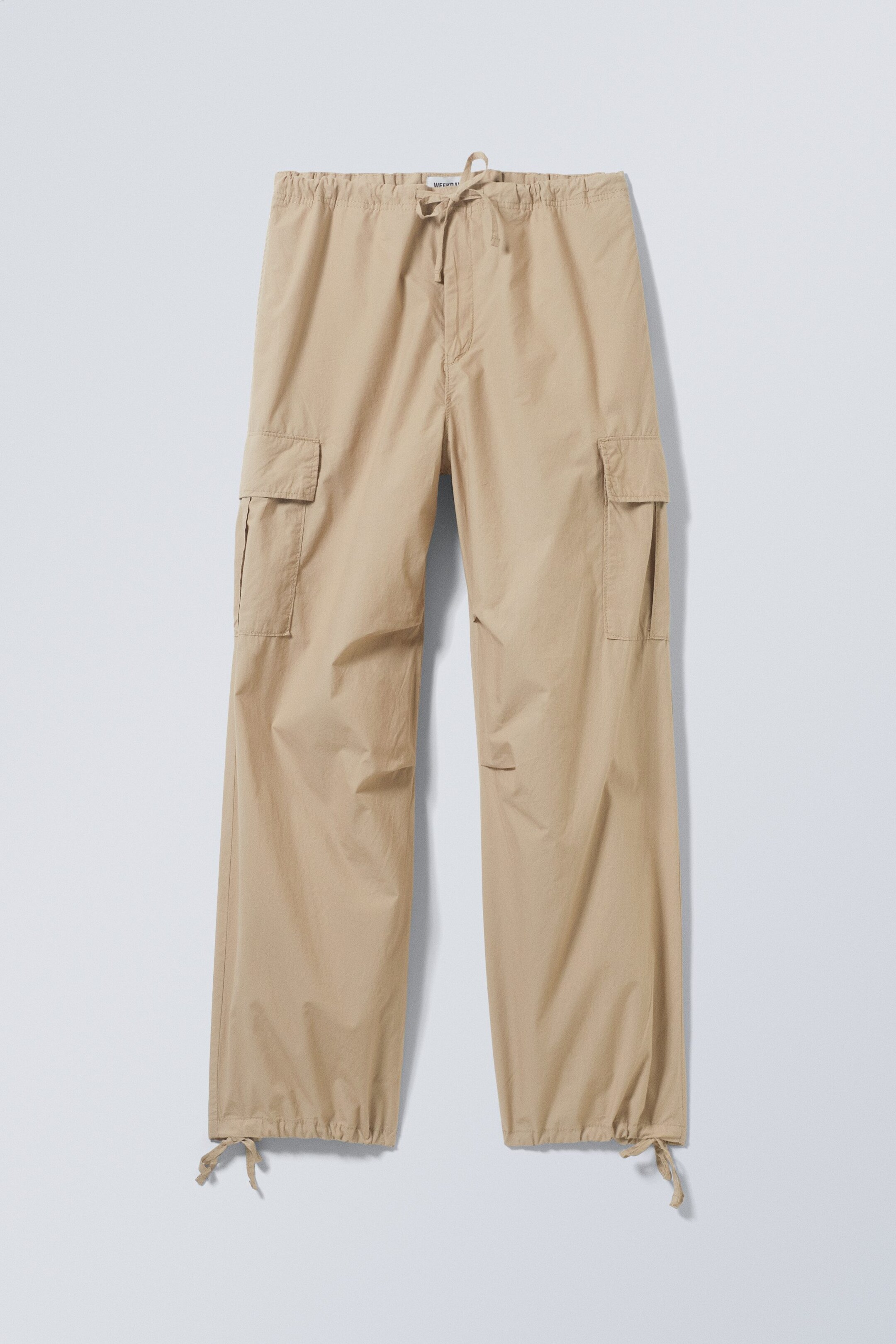 Beige - Parachute Loose Cargo Trousers - 0