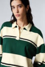 Gelbe & grüne Streifen - Gestreiftes Oversized-Poloshirt - 0
