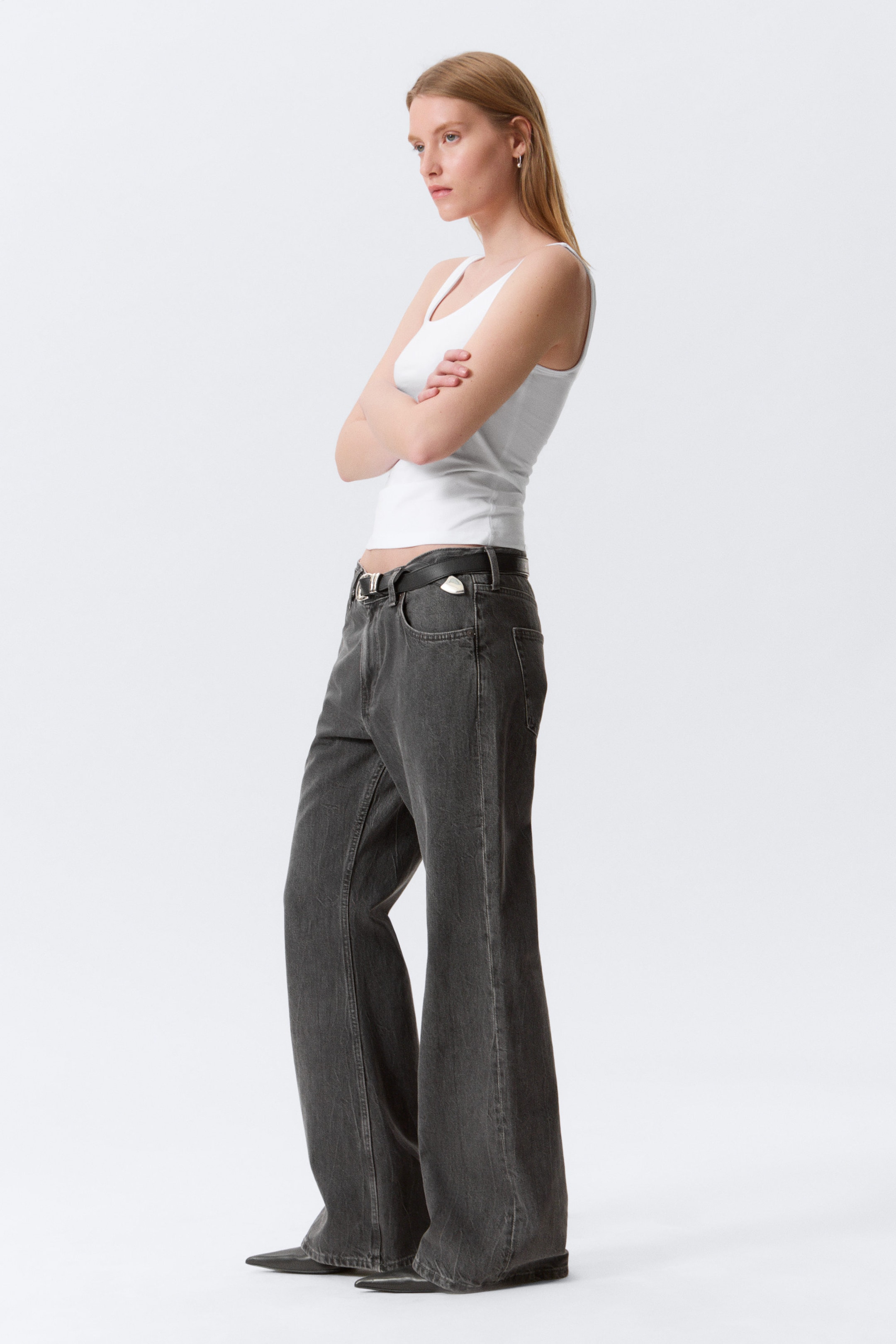 Risso Black - Black - Helix Low Rise Relaxed Flared Leg Jeans - 2