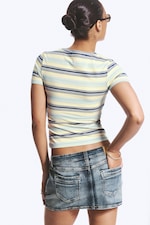 Randig Blå/Gul - Tight mini-t-shirt - 2