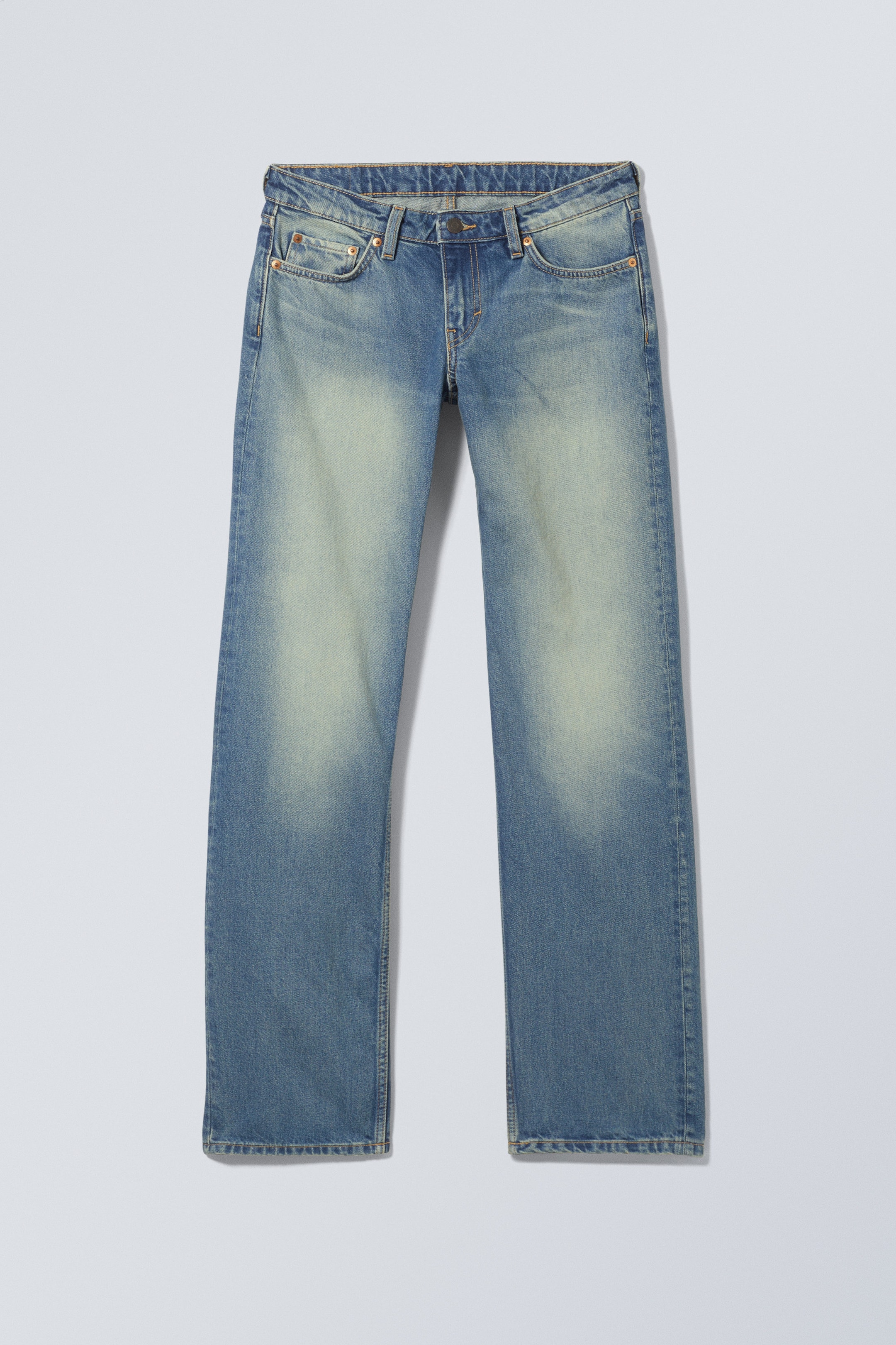 Jackpot Blue – Middelblauw - Arrow lage jeans met rechte pijpen - 1