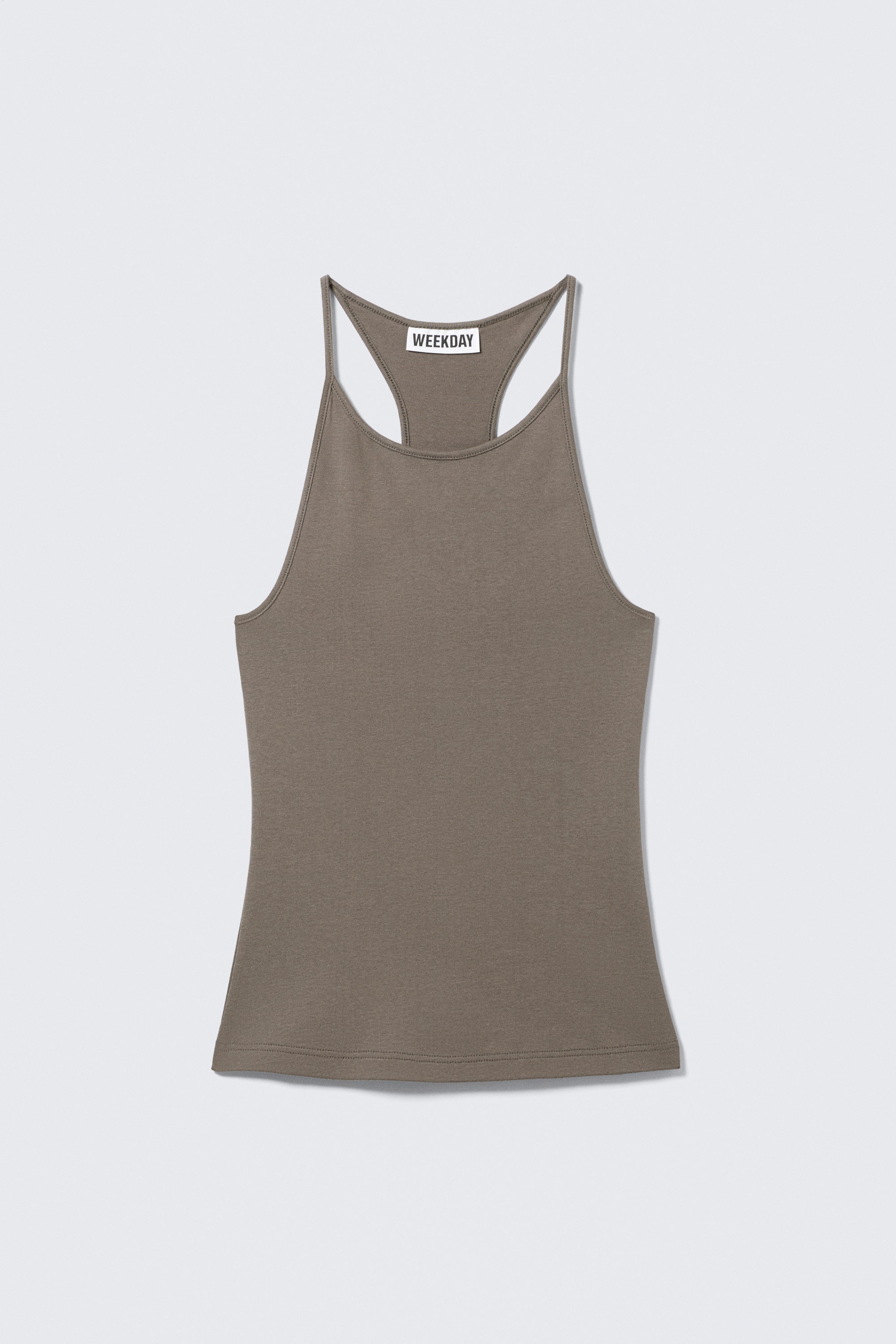 Staubgrau - Schmal geschnittenes Racerback-Tanktop - 3