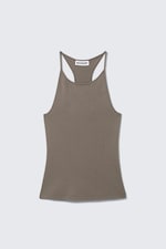 Staubgrau - Schmal geschnittenes Racerback-Tanktop - 3