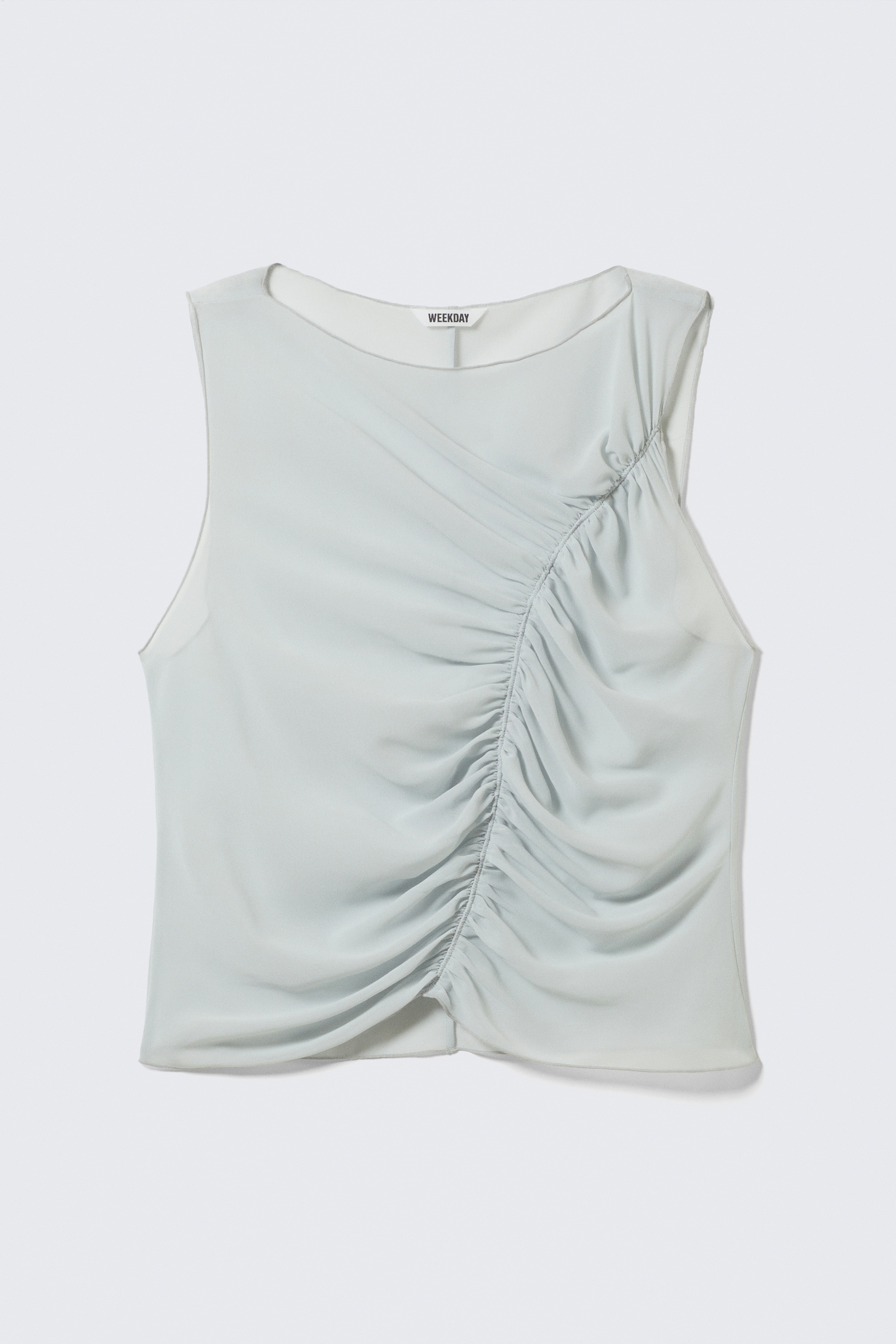 Näytä suurempi kuva: Rypytetty kreppitoppi - Vaaleanharmaa - NAISET | H&M FI 5
