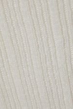 Crèmevit - Smalt Stickat Boatneck Tank Topp - 1