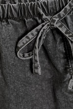 Dark Grey - Low Rise Loose Cropped Trousers - 1