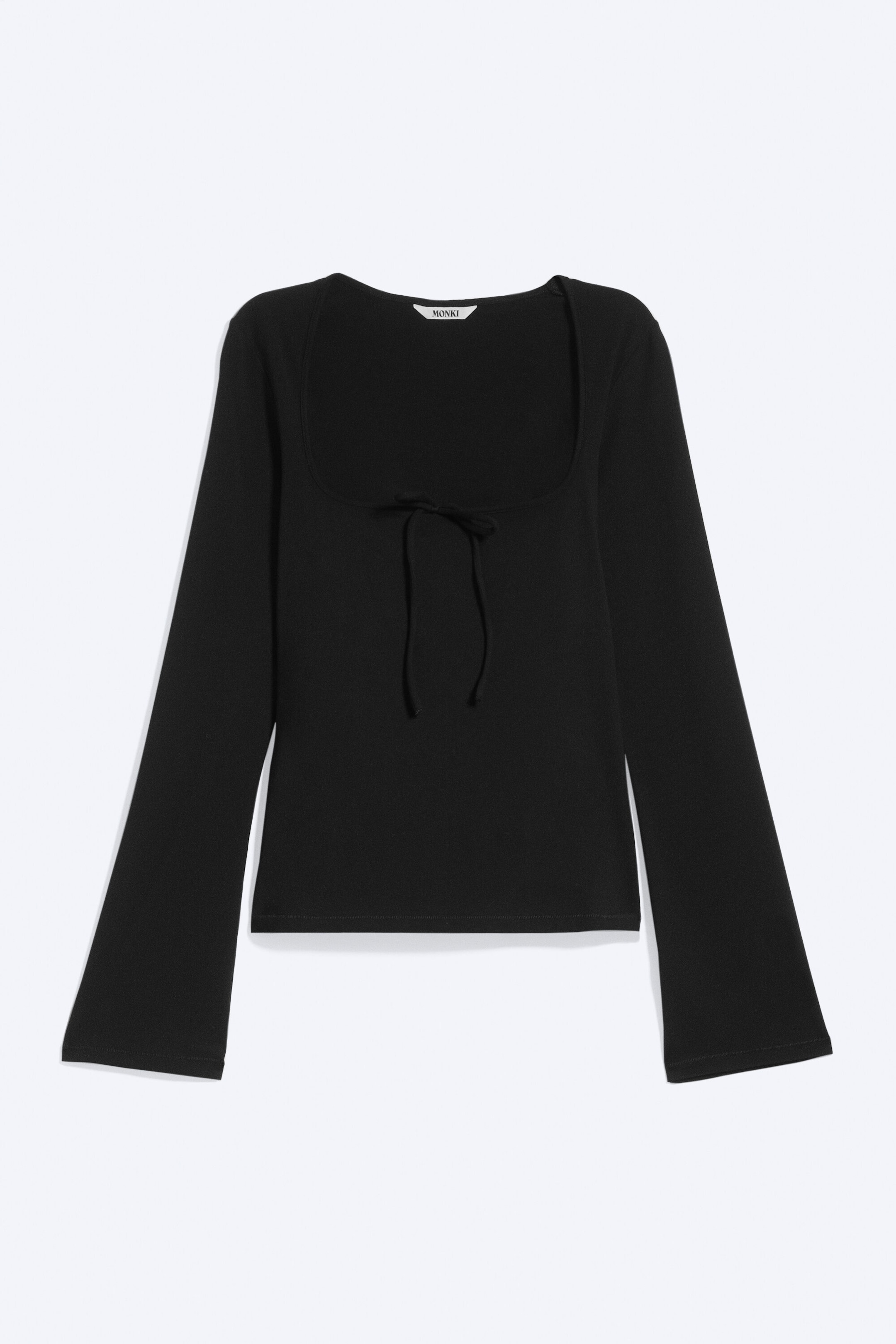 Schwarz - Slim Square-Neck Tie Top - 3