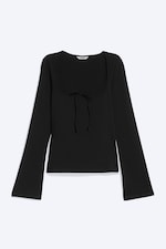 Schwarz - Slim Square-Neck Tie Top - 3