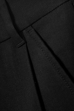 Black - Pleated Loose Fit Wide Leg Trousers - 5