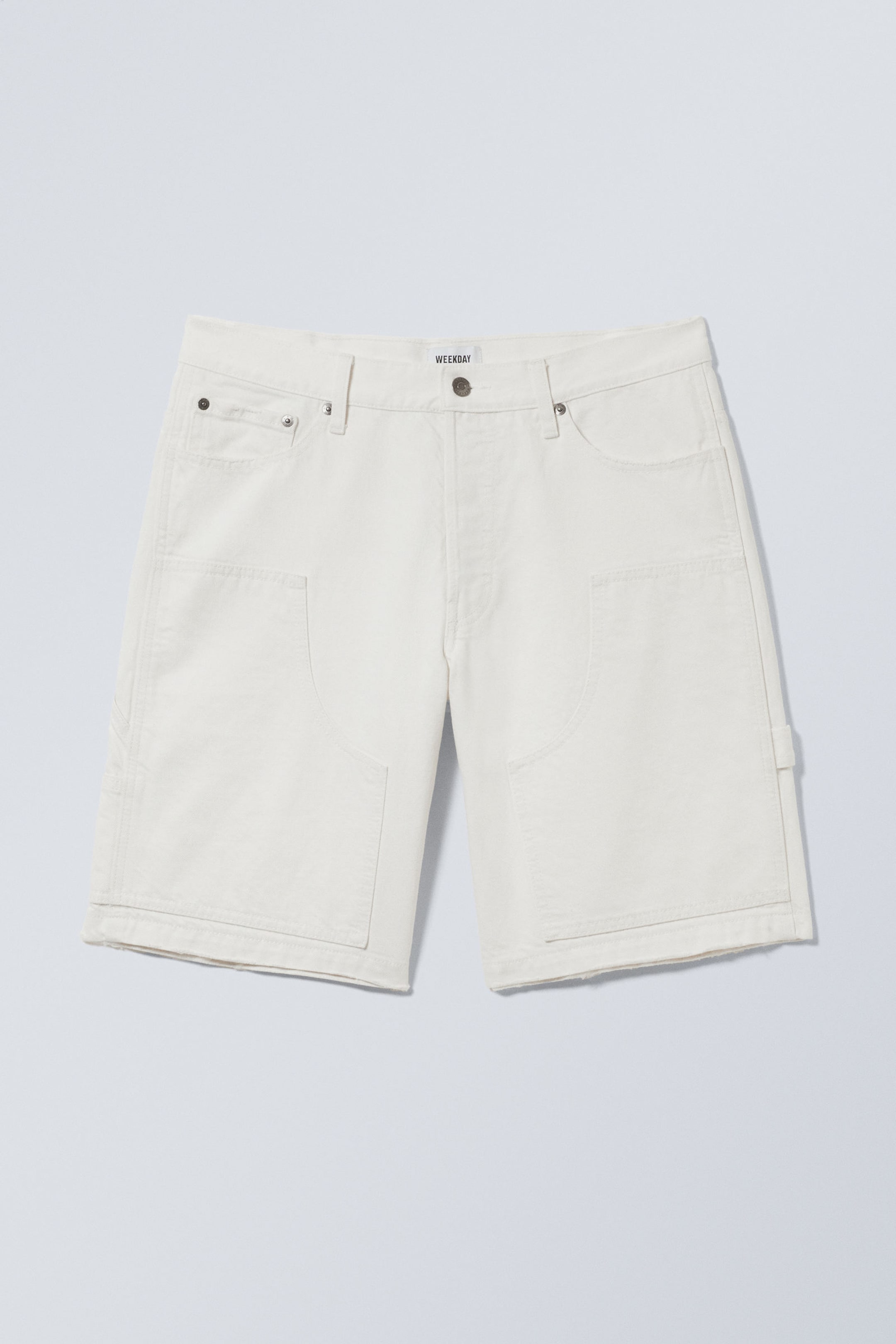 Dusty White - Low Carpenter Denim Shorts - 0