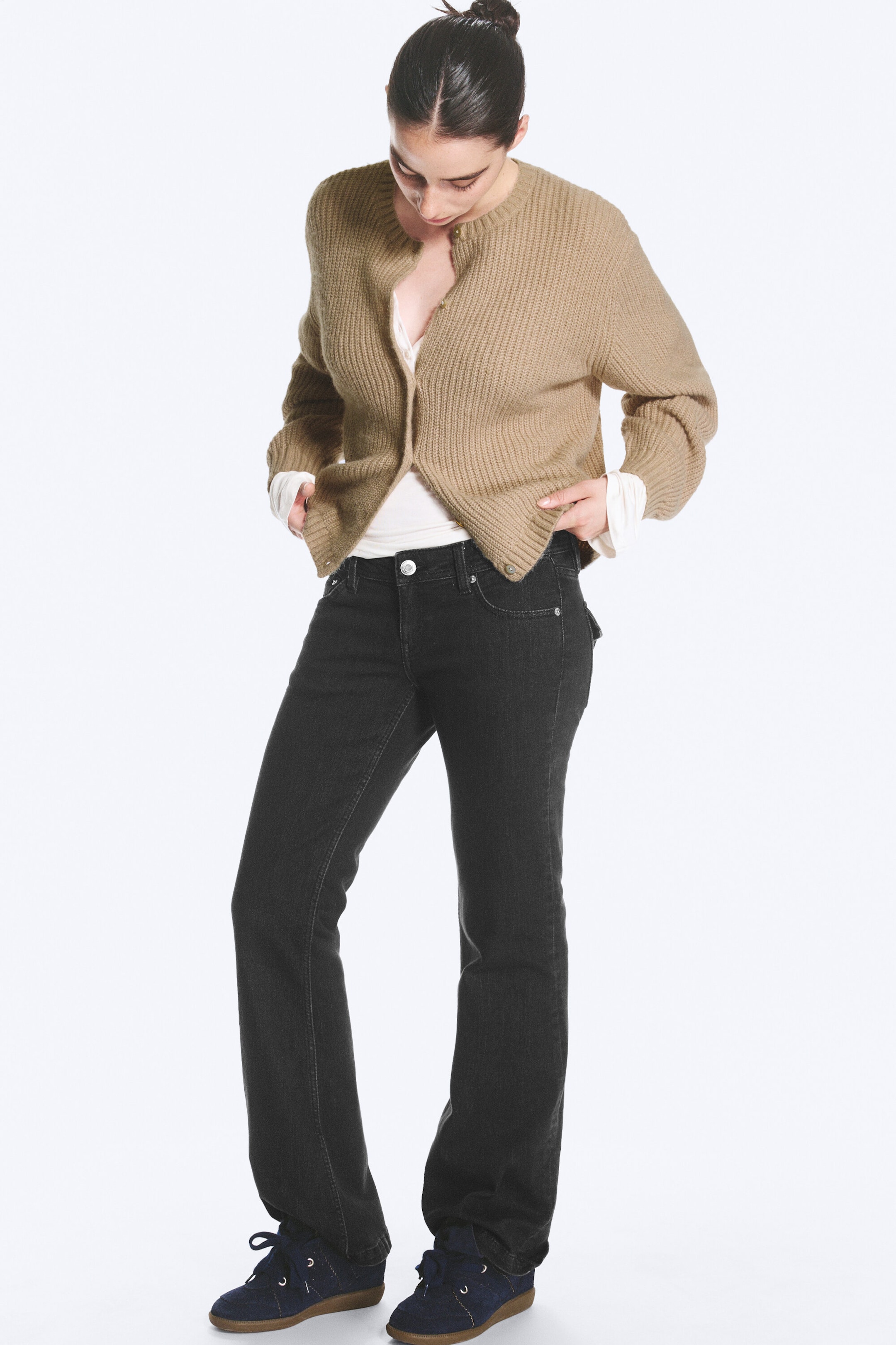 Beige - Weicher Strickcardigan - 2