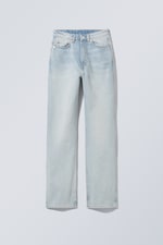 Verträumtes Blau - Rowe Super High Waisted Regular Straight Jeans - 0
