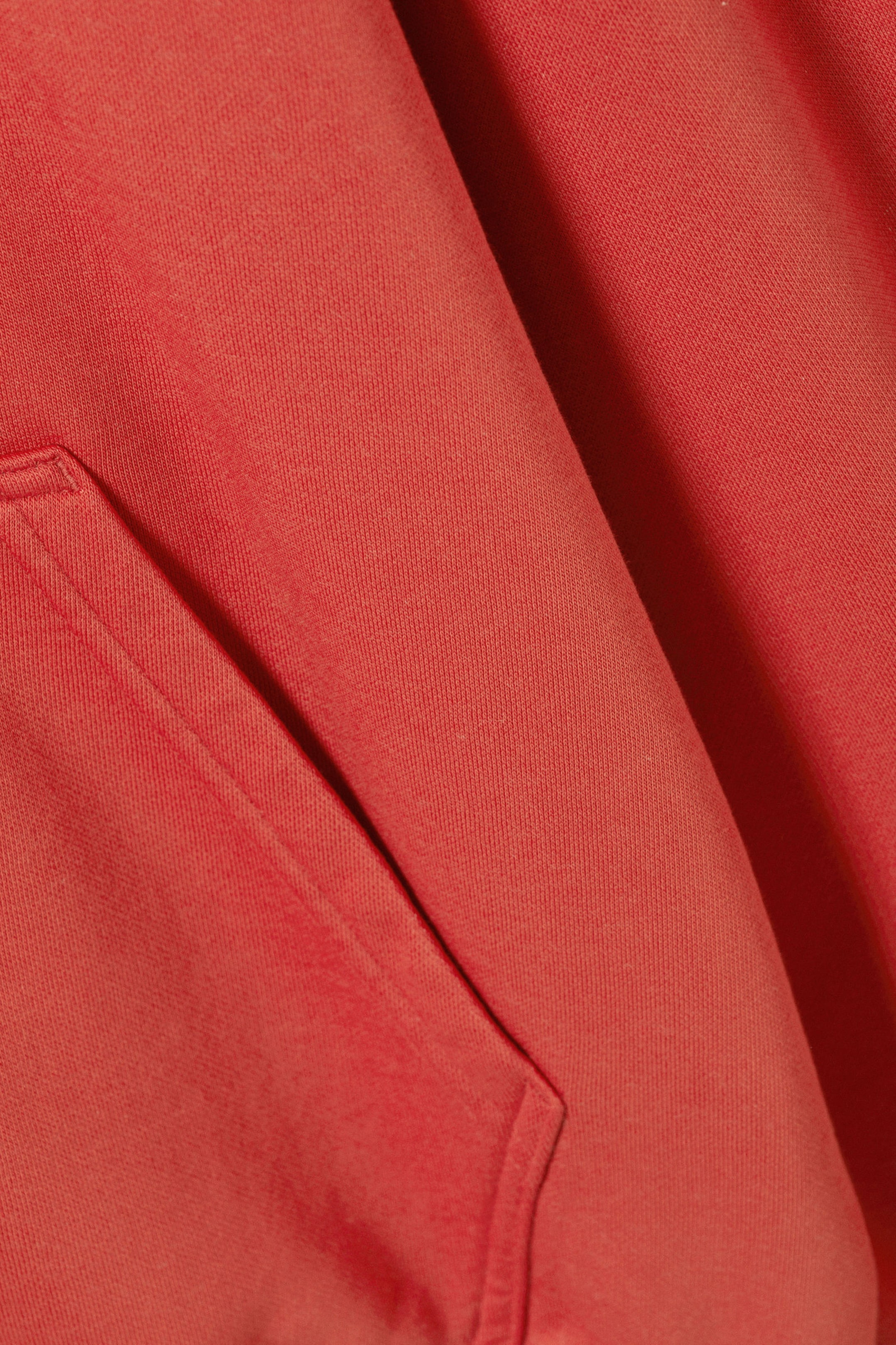 Rood - Rechte middelzware hoodie met rits - 4