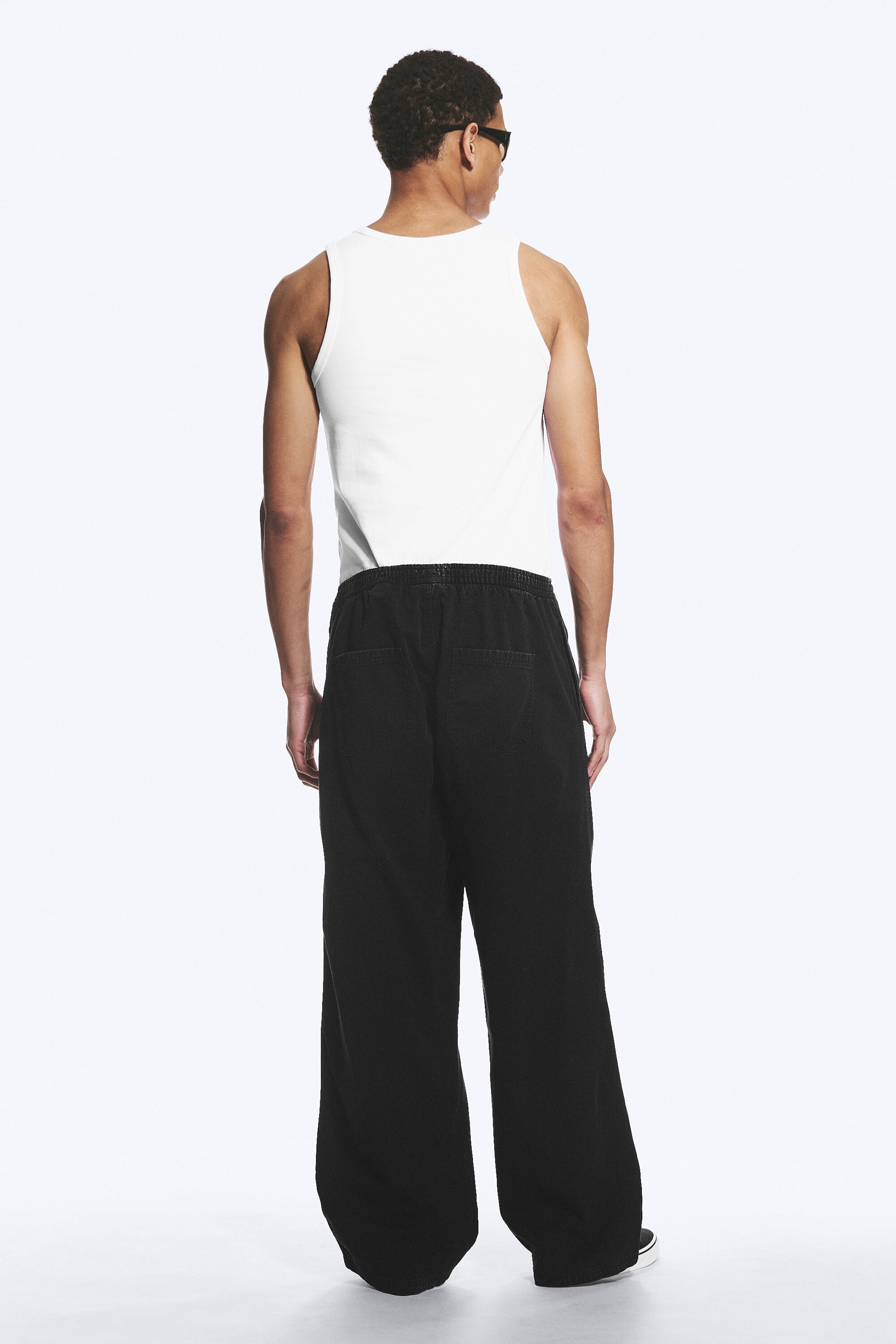 Black - Joggers Med Rak och Ledig Passform - 3