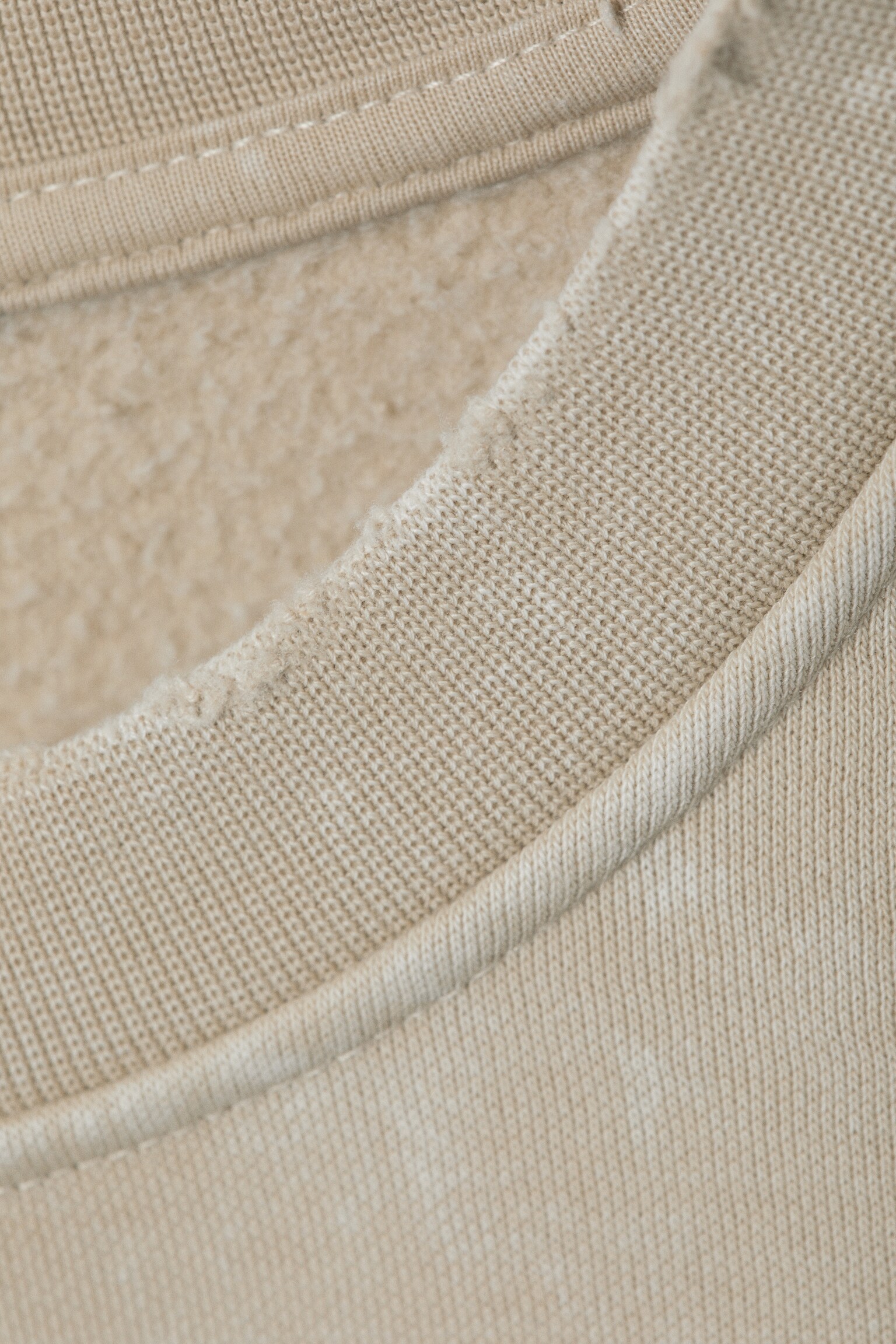 Long-Sleeved Oversized Slouchy Sweatshirt - Washed Dusty Beige/Washed Dark Blue - 2