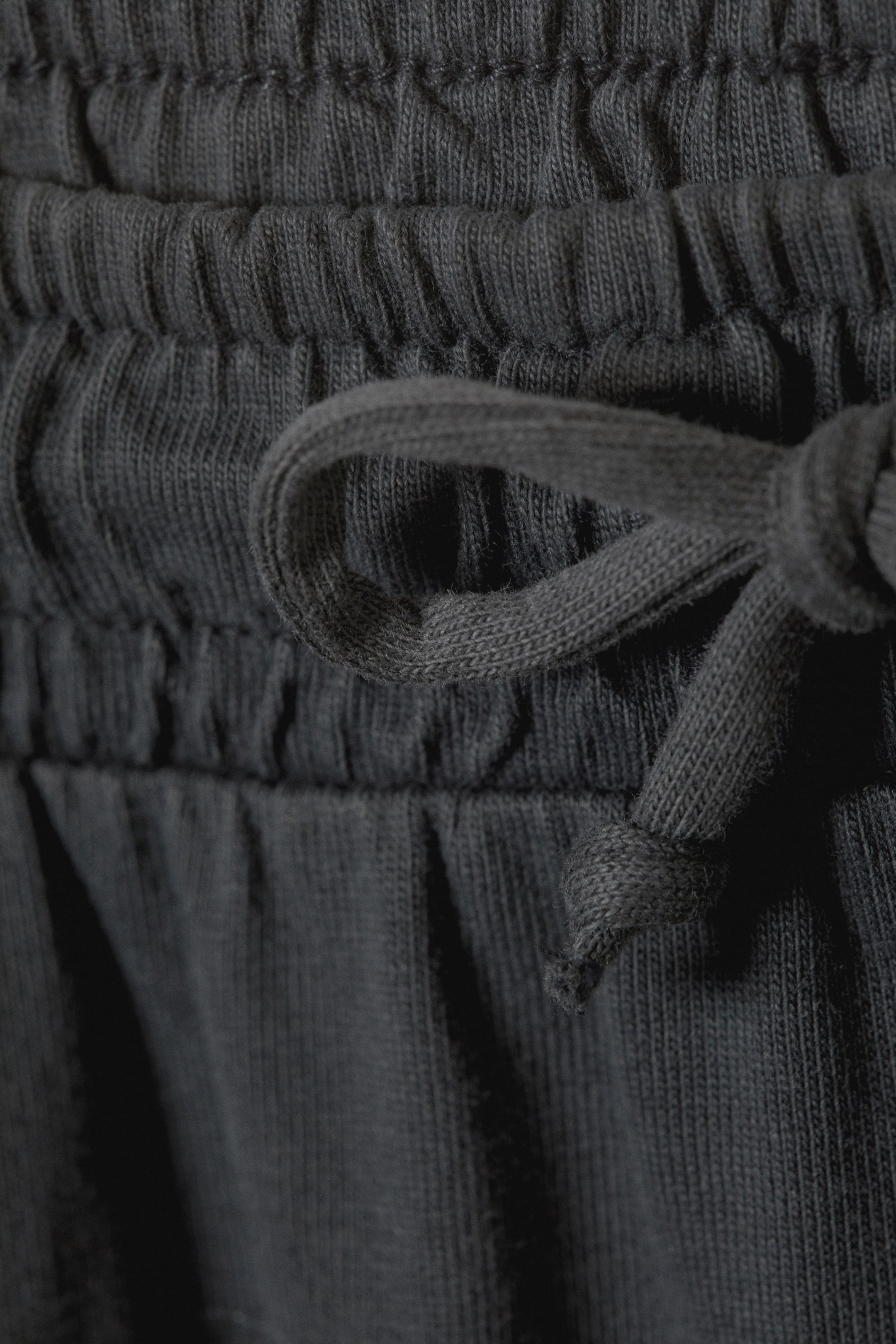 Washed Dark Grey - Loose Fit Wide Leg Jersey Trousers - 5