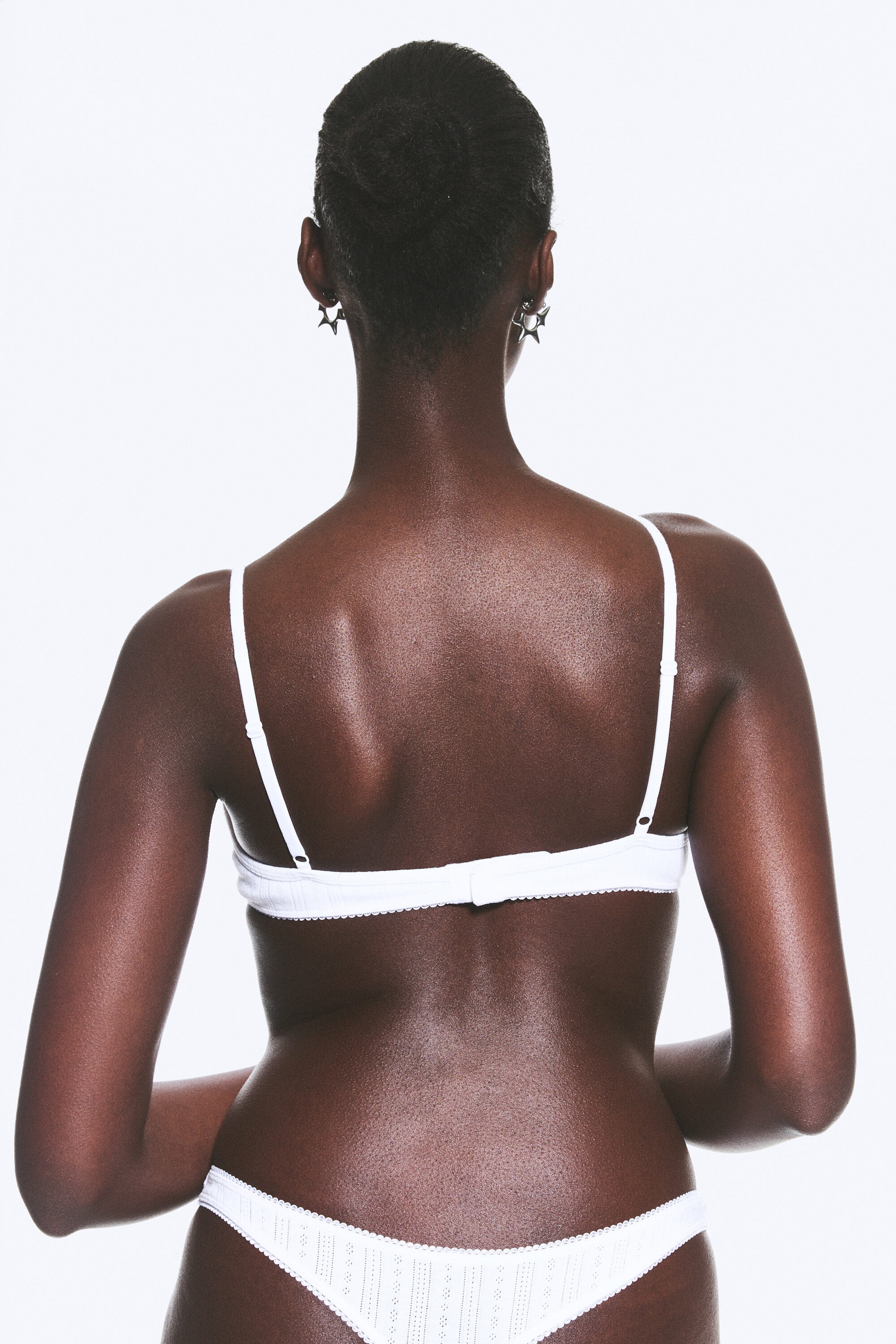 Vit - 2-pack stringtrosor i bomulls-pointelle - 2