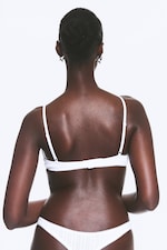 Vit - 2-pack stringtrosor i bomulls-pointelle - 2