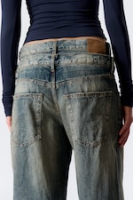 Arizona Blue - Medium Blue - Dual Waistband Wide Leg Jeans - 4