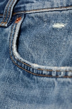 Shoreline Blue - Mellanblå - Low waist relaxed cropped denim shorts - 1