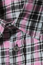 Rosa kariert - Entspanntes kariertes Langarmshirt - 4