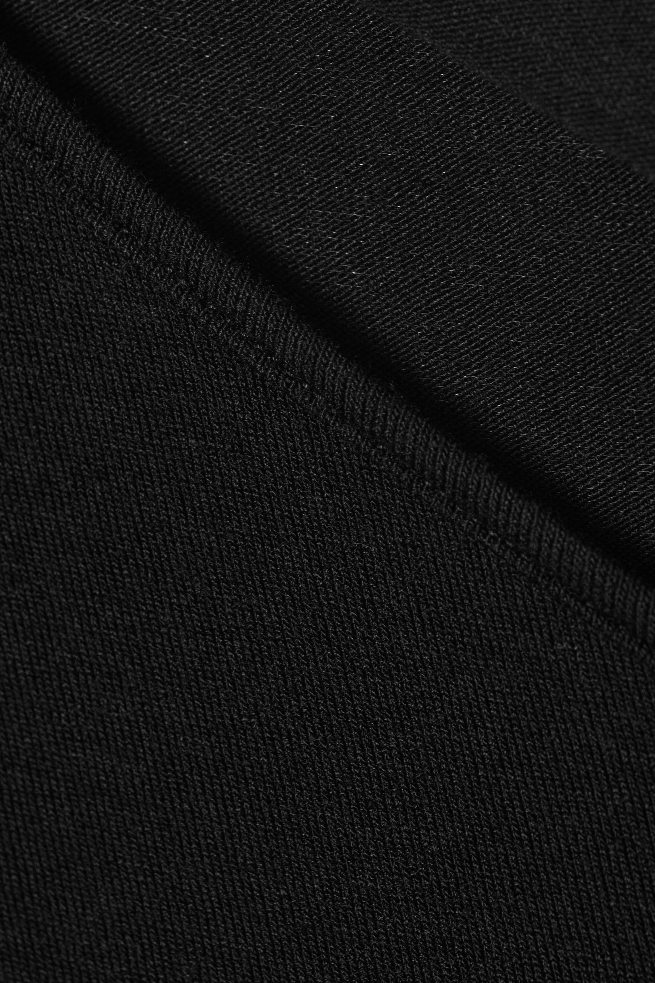 Black - ASYMMETRIC RIB LONG SLEEVE - 2