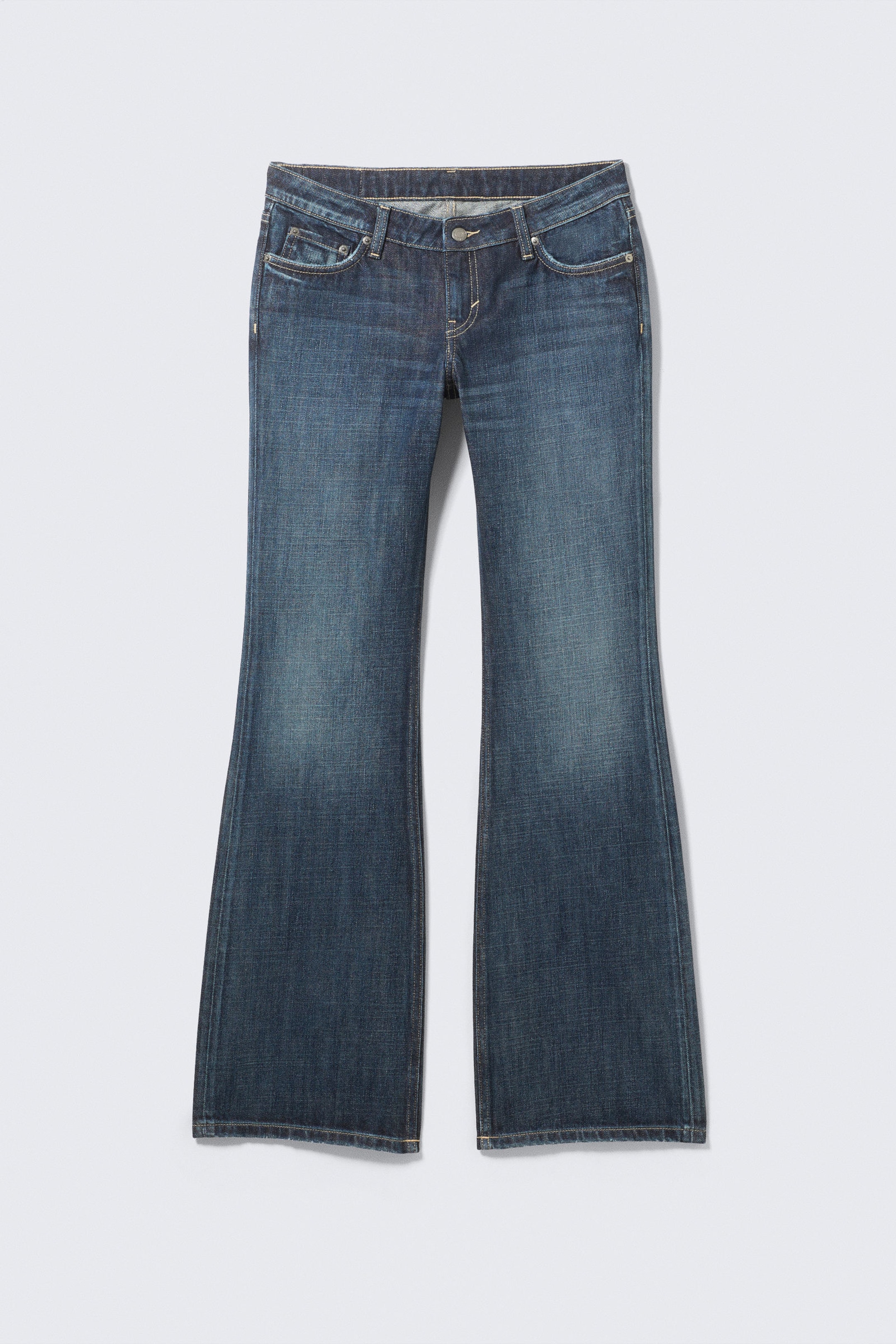 Deep Ocean Blue - Mörkblå - Nova Low Waist Slim Bootcut Leg Jeans - 1