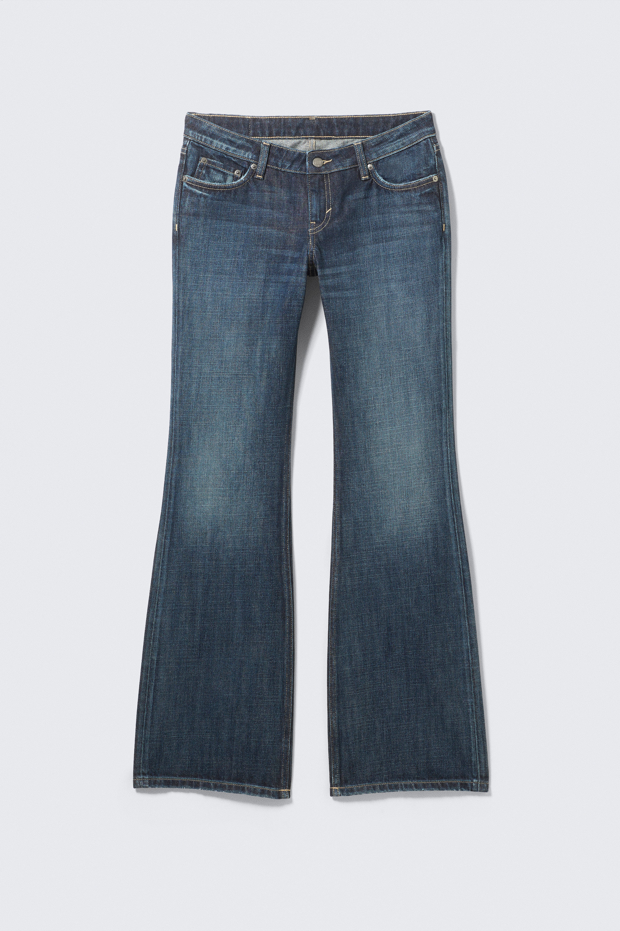 Deep Sea Blue - Dark Blue - Nova Low Rise Slim Bootcut Leg Jeans - 5