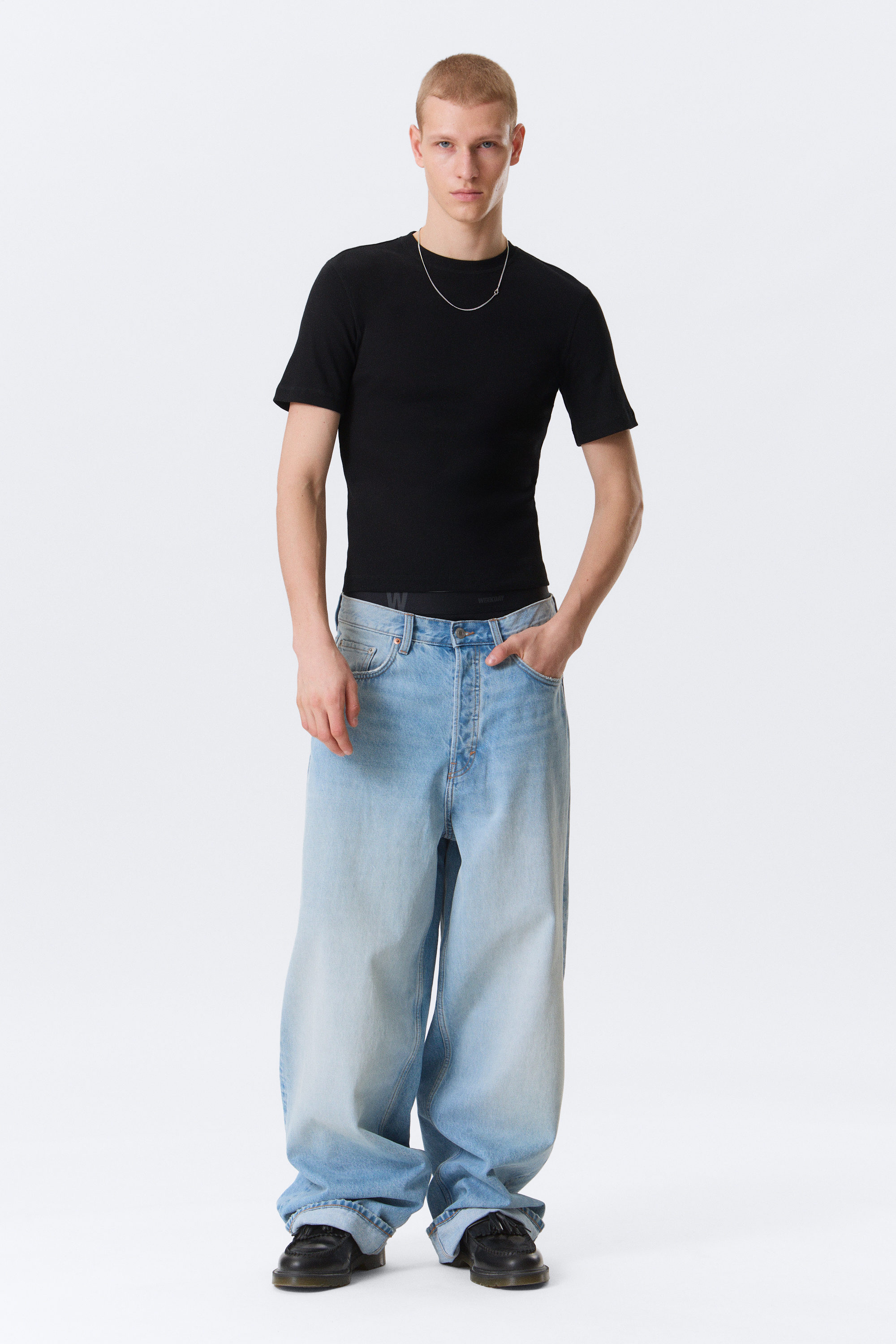 Black - Classic Slim Ribbed Cotton T-shirt - 1