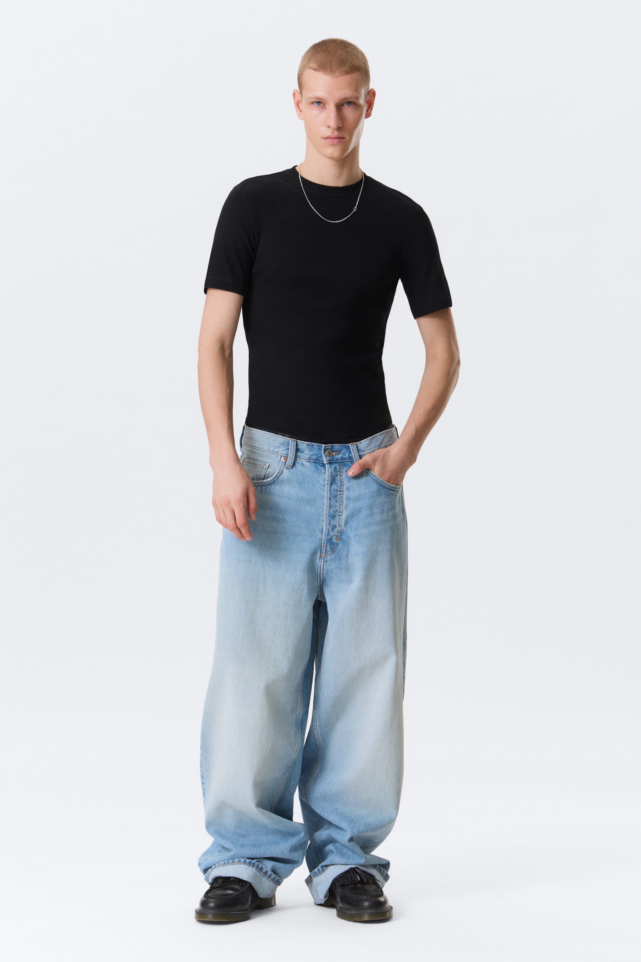 Black - Classic Slim Ribbed Cotton T-shirt - 2