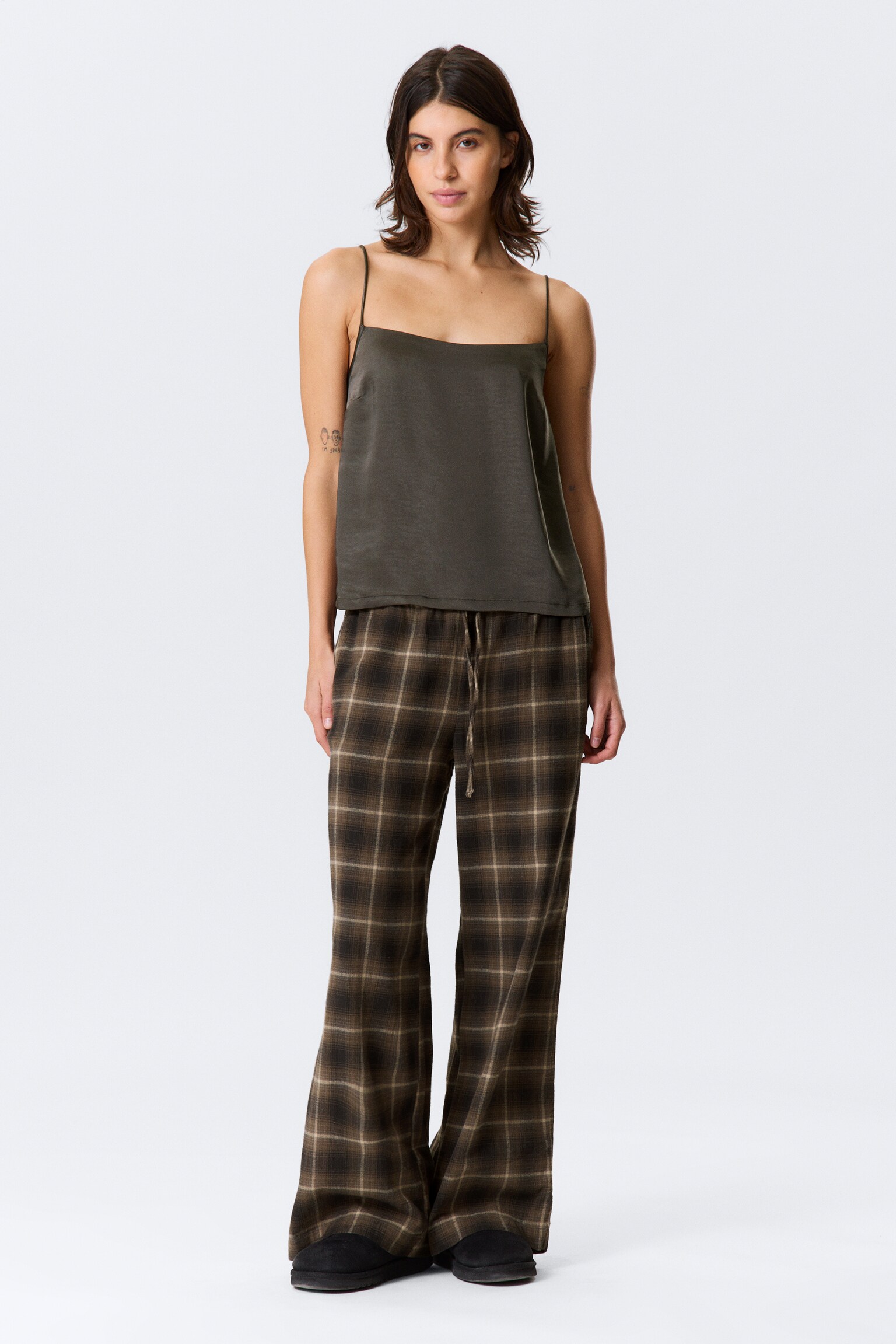 Haut de pyjama en satin délavé - Gris foncé délavé - 6