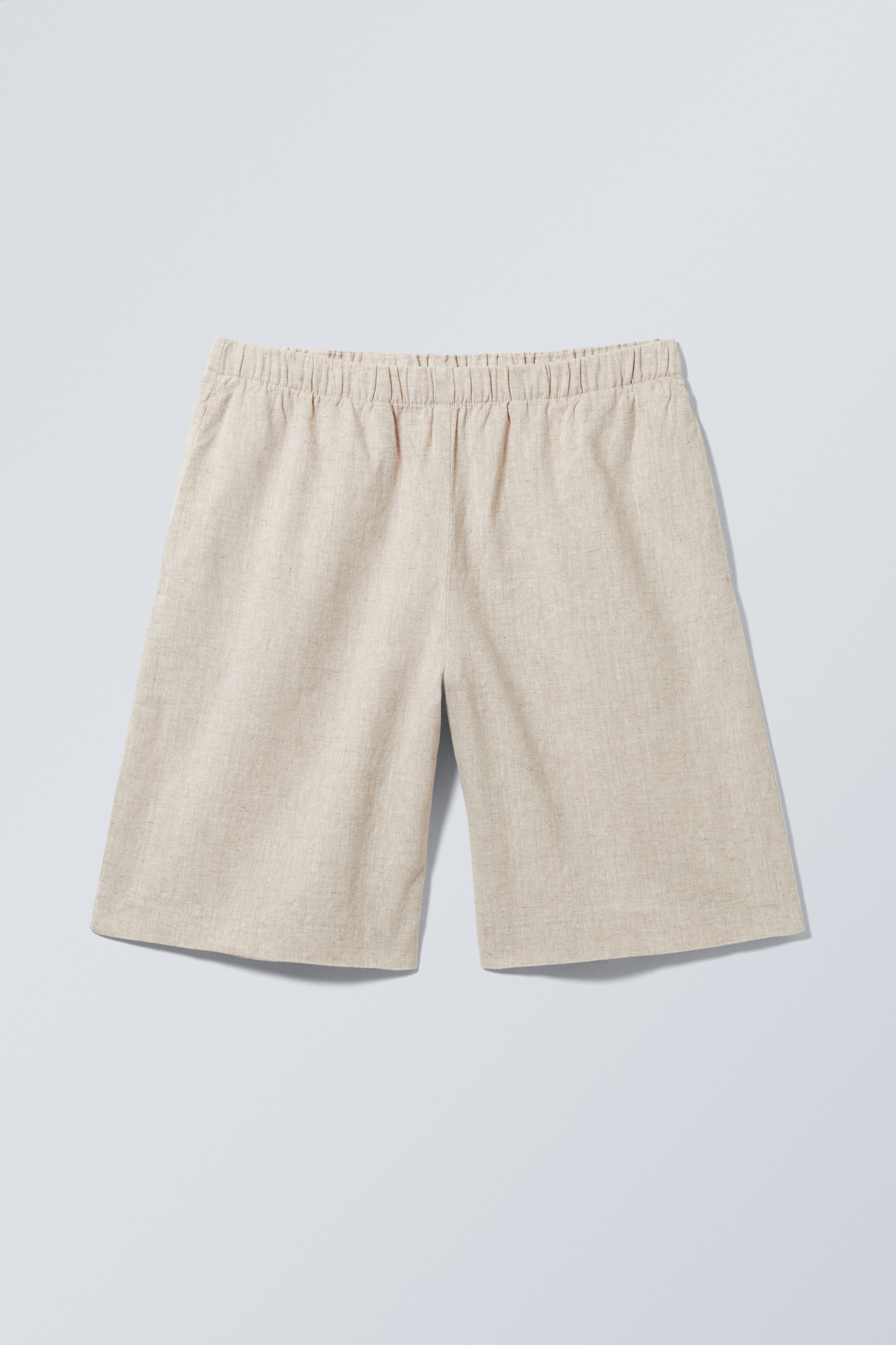 Näytä suurempi kuva: Rennot pellavasekoiteshortsit - Ecru - NAISET | H&M FI 4