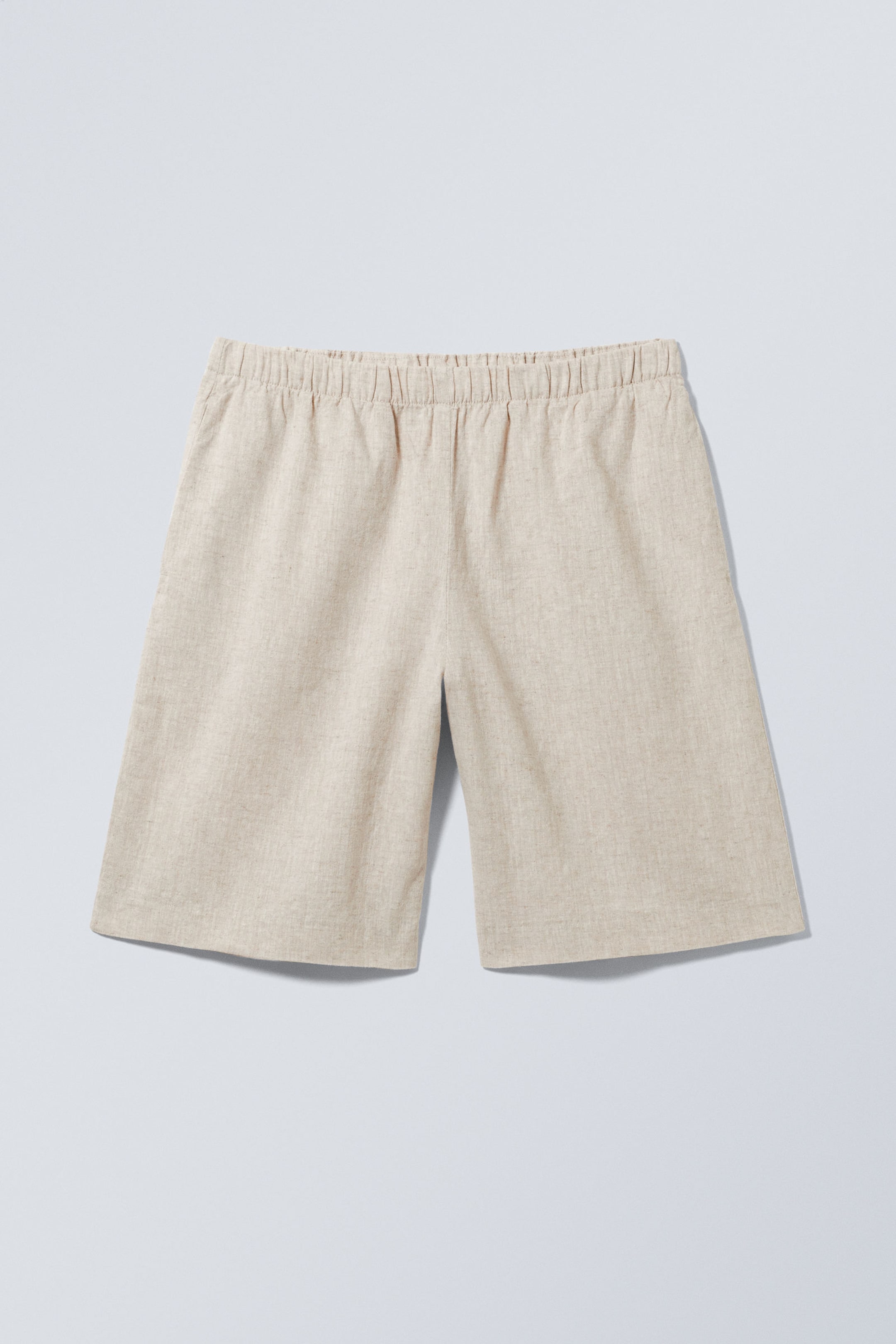 Ecru - Relaxed Linen Blend Shorts - 3