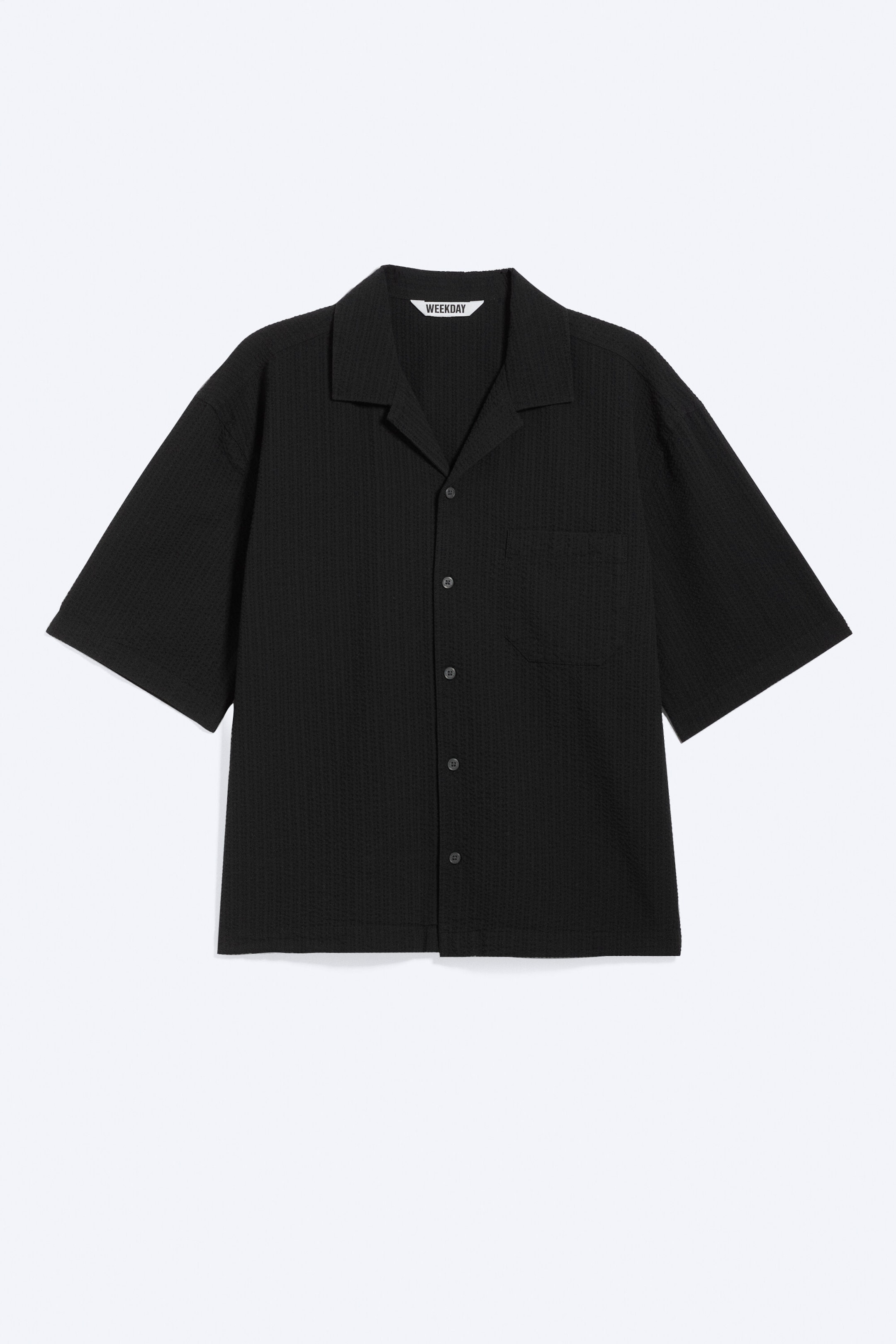 Black - Loose Short-Sleeved Resort Shirt - 3
