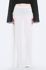 White - Sheer Cotton Knit Maxi Skirt - 1