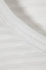 White - Sheer Ribbed Long-Sleeved Top - 5