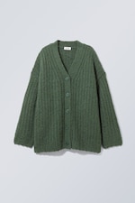 Dark Green - Leyla Oversized Cardigan - 0