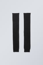 Black - Rib Knit Leg Warmers - 0