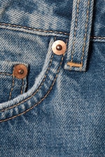 Iron Blue - Medium Blue - Halo Curve High Waisted Regular Wide Jeans - 1