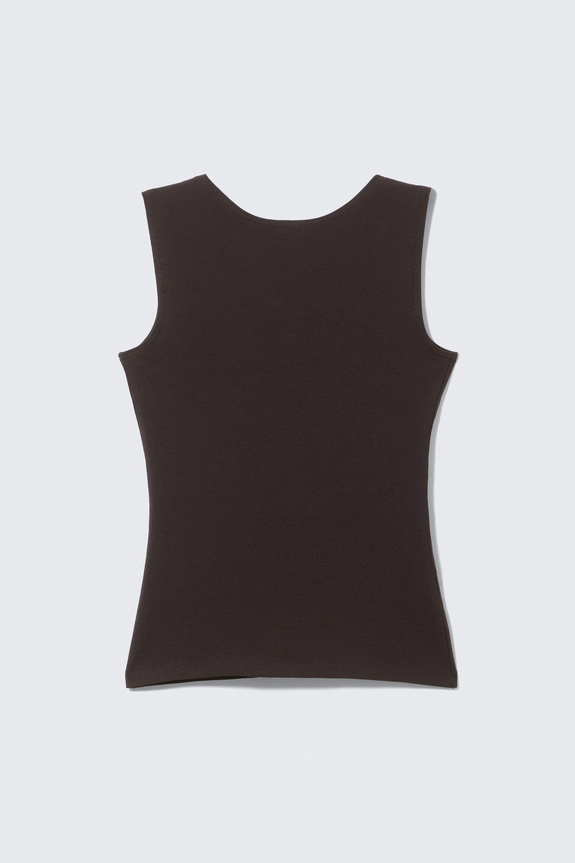 Dunkelbraun - Tanktop mit offenem Rücken und U-Boot-Ausschnitt - 3