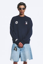 Dark Blue - TOFFS Boxy Football Sweatshirt - 1