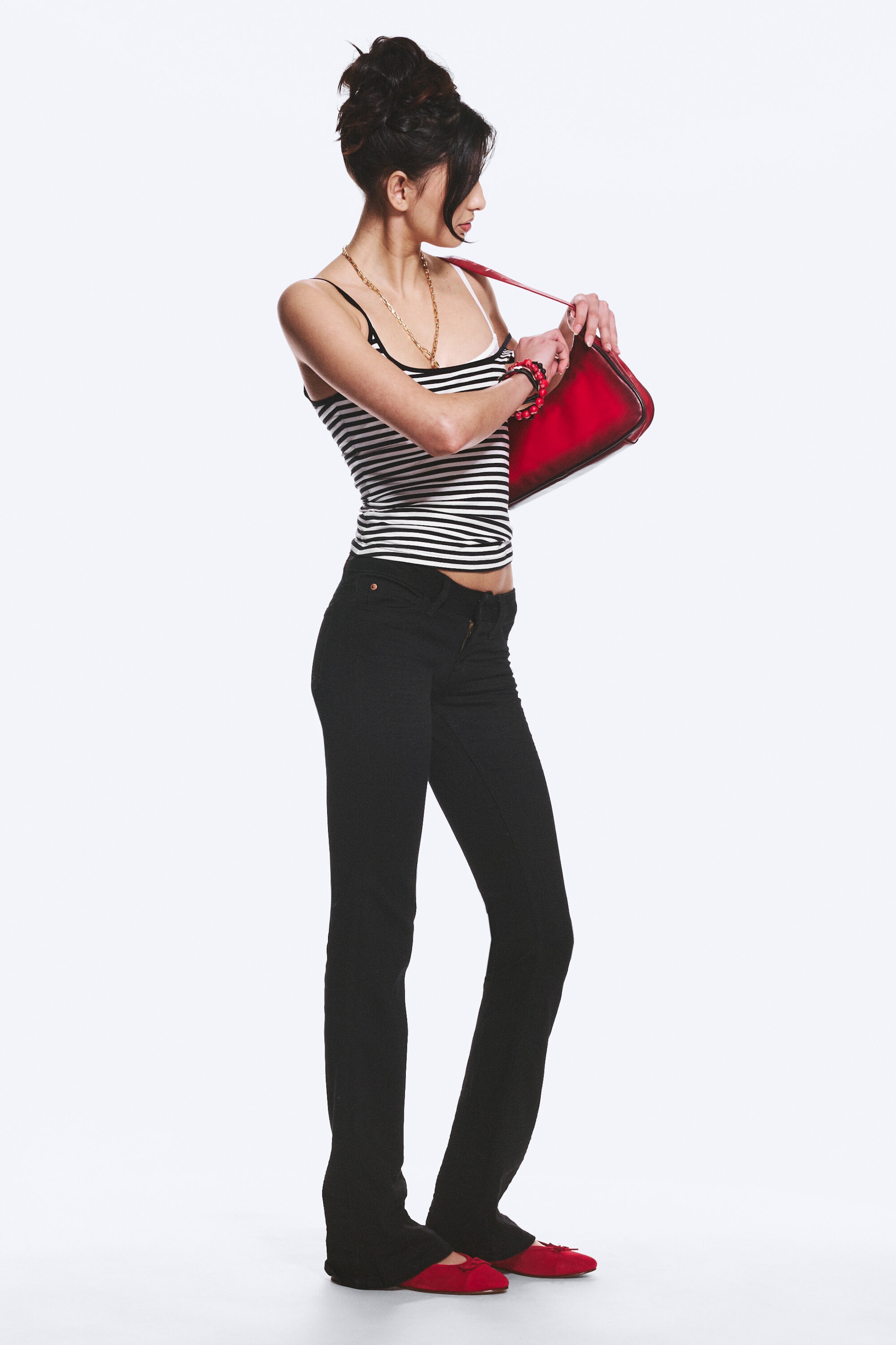 Black Top Rinse - Booty Bei Low Waist Skinny Bootcut Jeans - 2