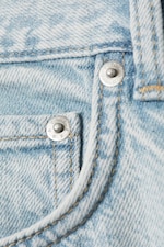 Snow Blue - Light Blue - Astro Mid Rise Loose Baggy Leg Unisex Jeans - 1