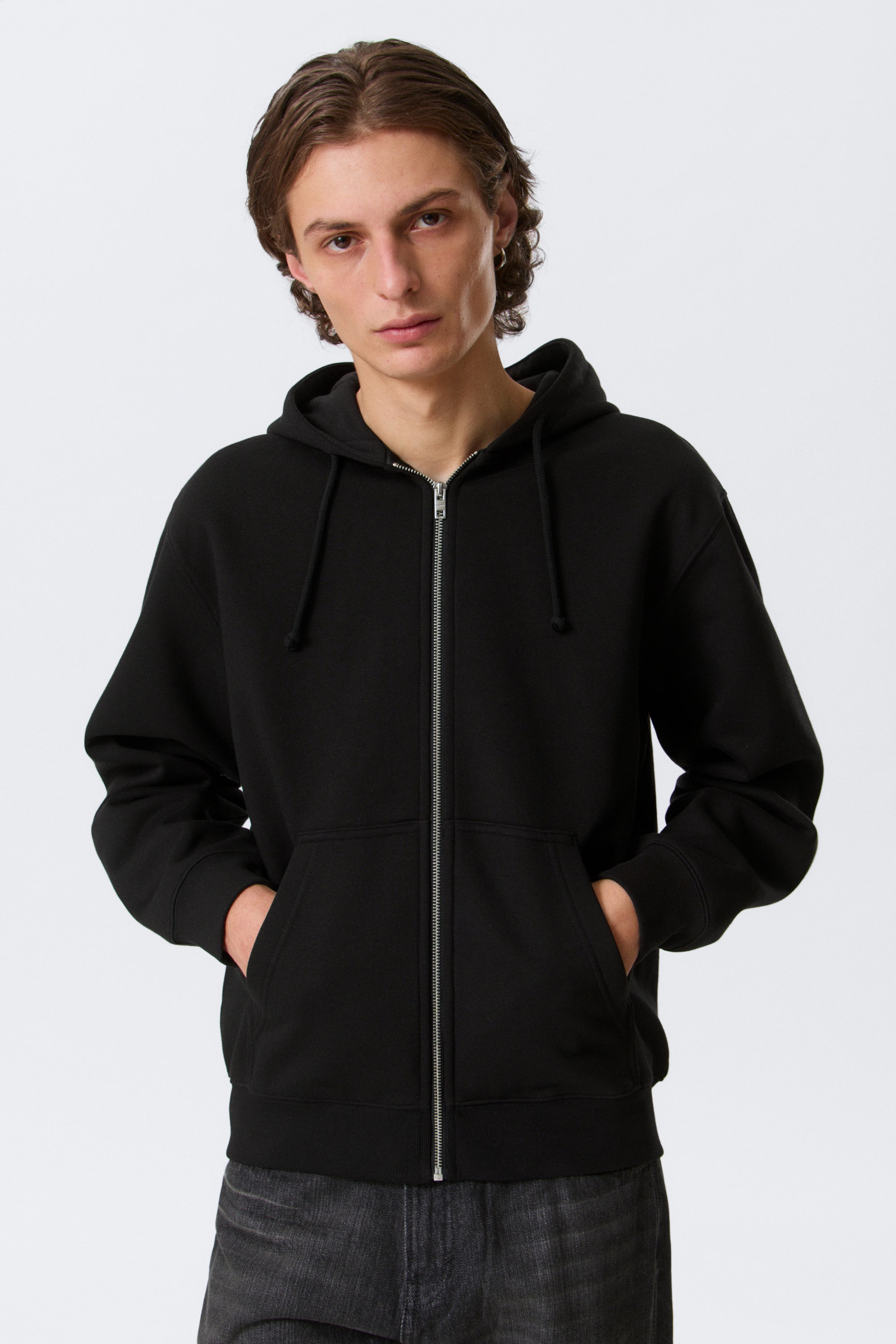 Schwarz - Klassischer Zip-Hoodie - 1