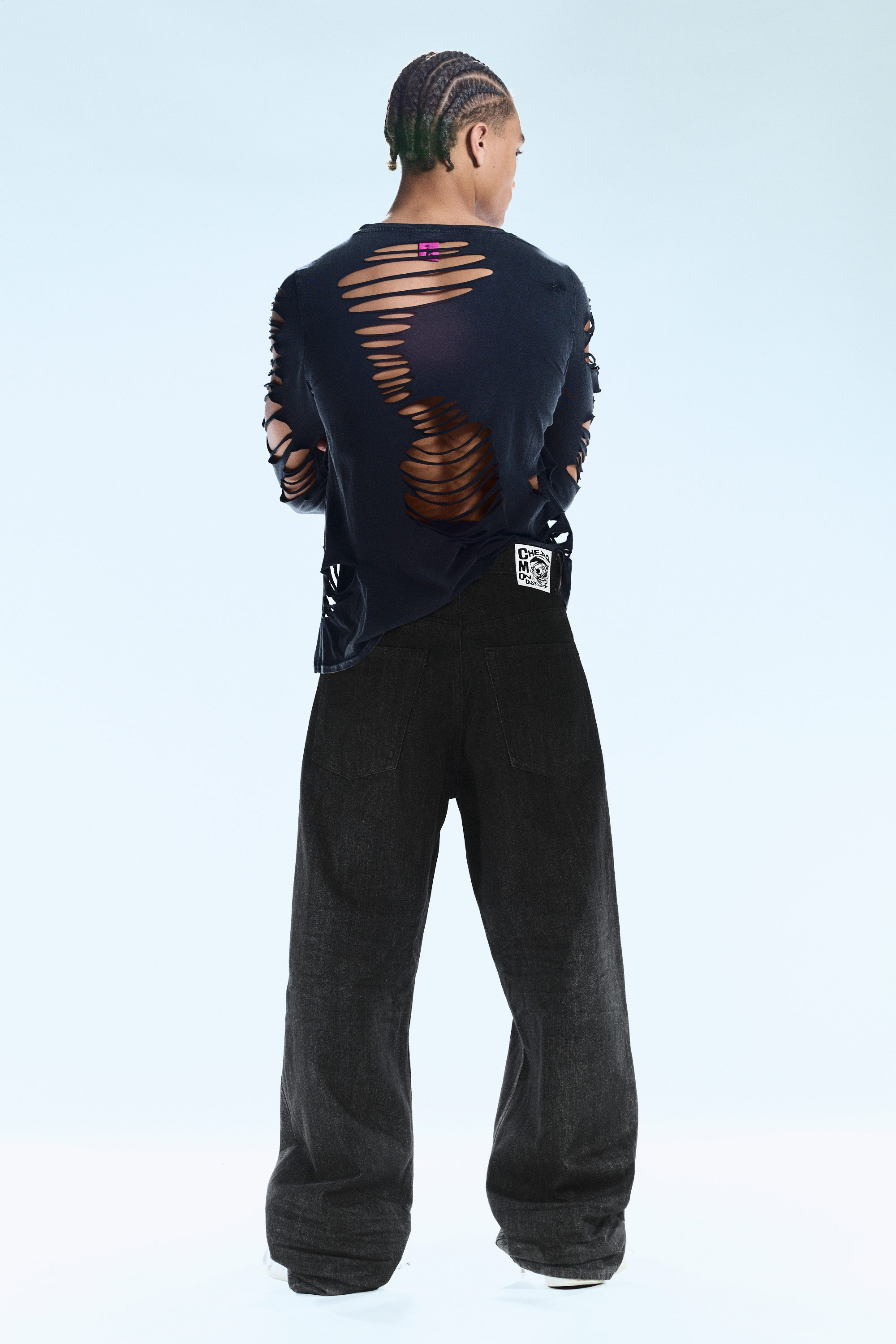 Extra Black Rinse - Looser Regular Waist Loose Straight Jeans - 7