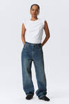 galaxy loose straight leg jeans - Moss Blue | Weekday WW