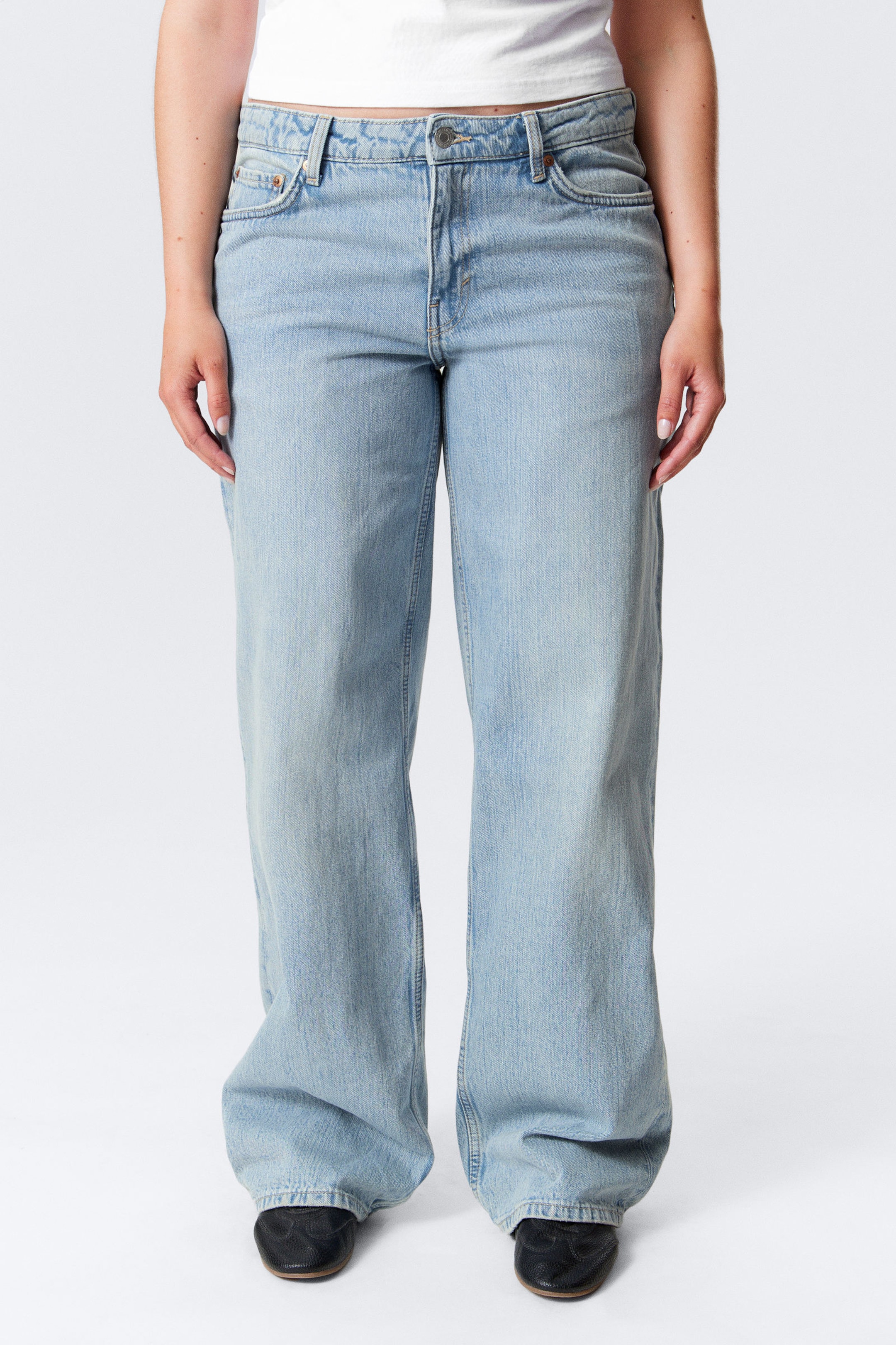 #8898AC - Ample Low Rise Loose Wide Leg Jeans - 2