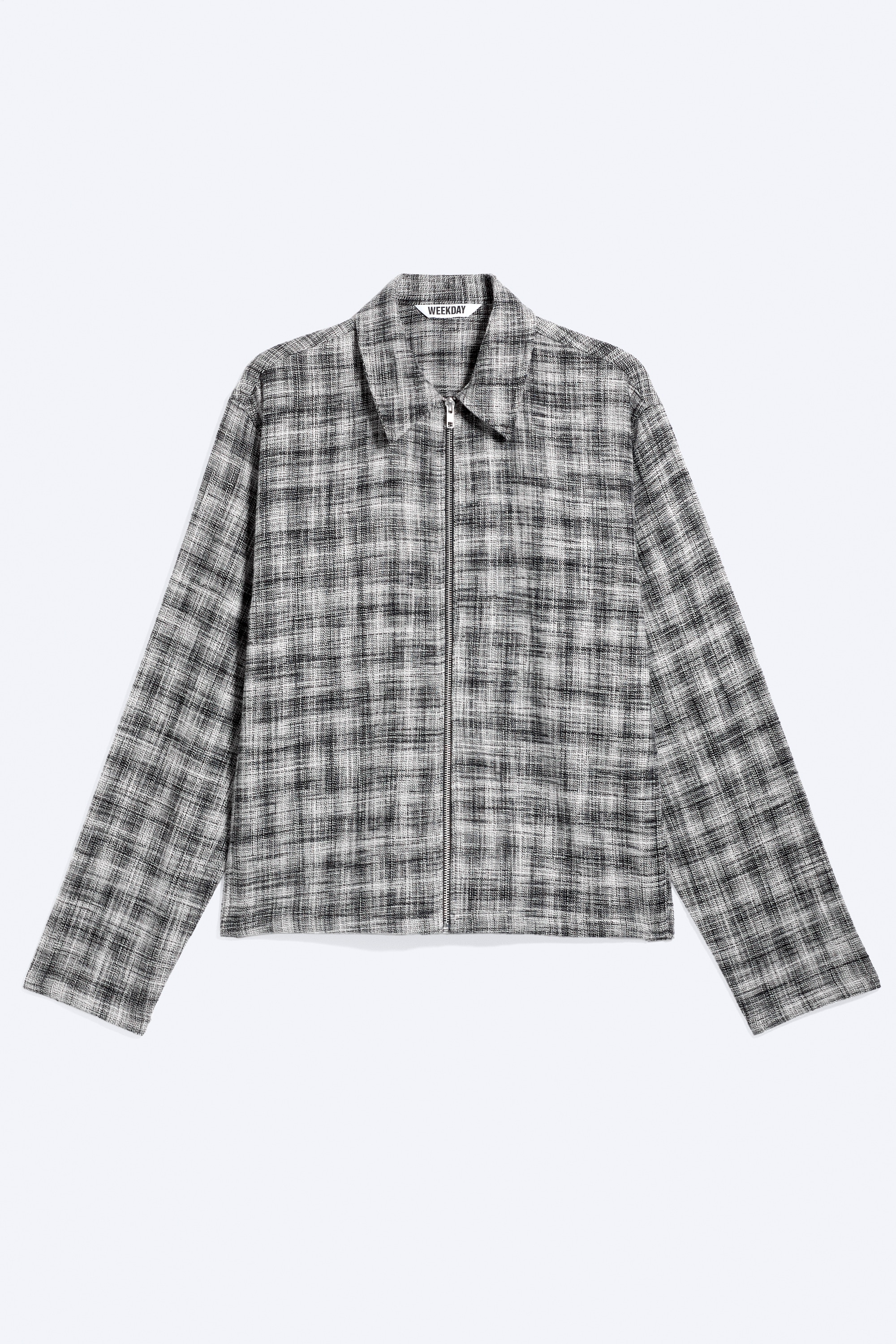 Minimal overskjorte med glidelås - Svartrutete